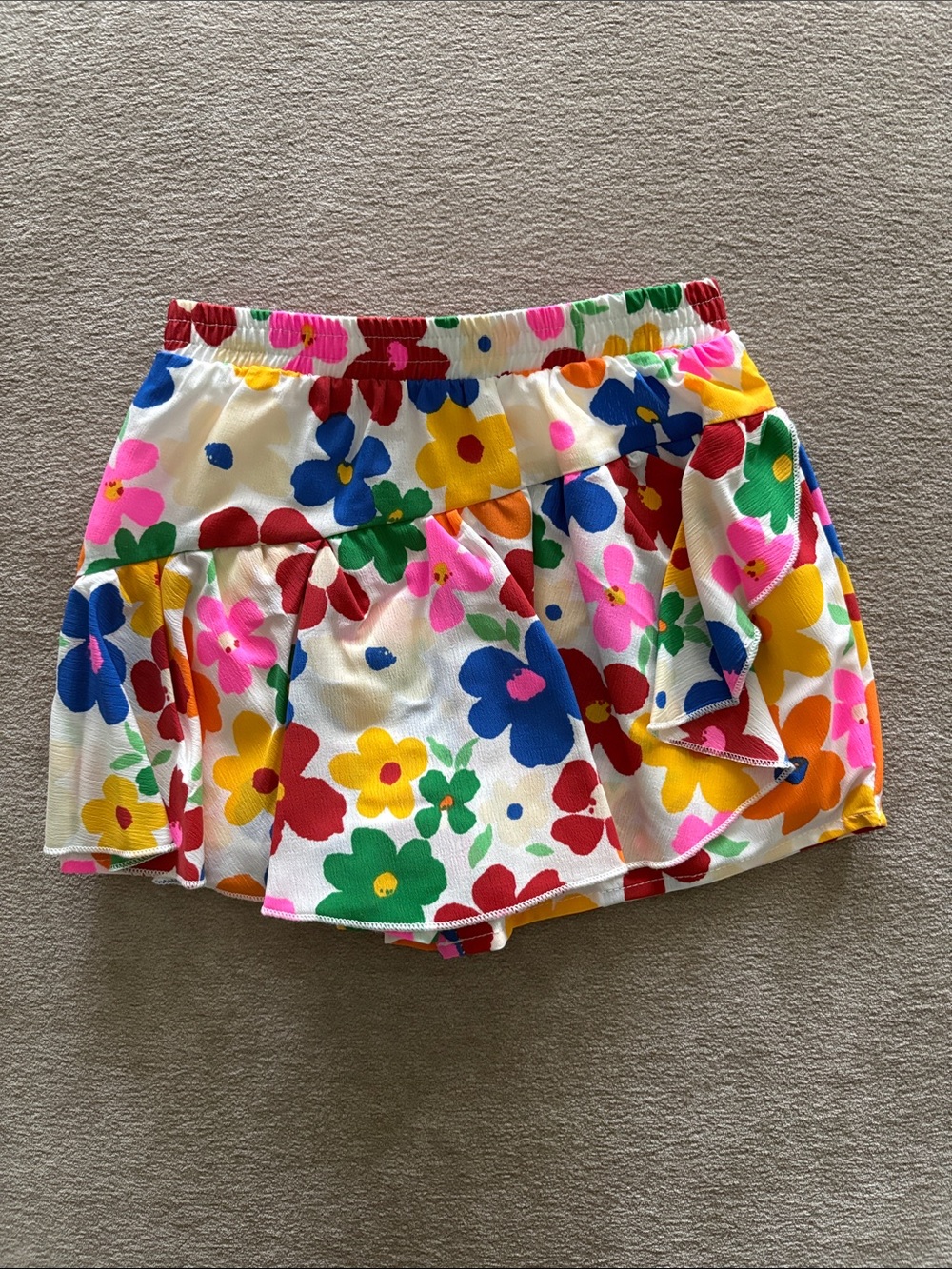 Baby Sara by Sara Sara Girls Floral Asymmetrical Ruffle Skort